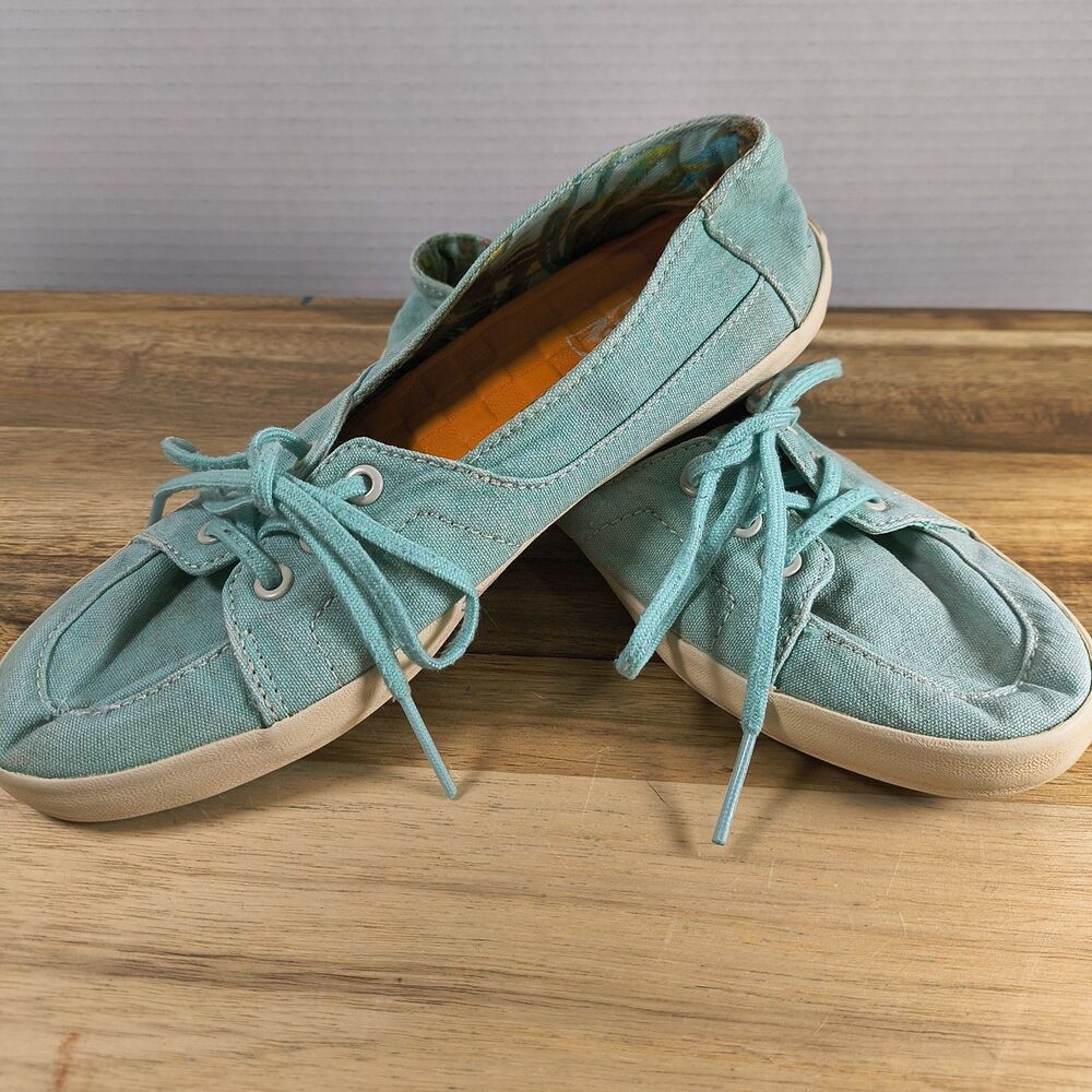 Vans Women’s Tazie Light Blue Canvas Sneakers – Size 5 – Casual Coastal Style